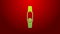 Green line Smartwatch icon isolated on red background. Fitness App concept. 4K Video motion graphic animation