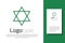 Green line Star of David icon isolated on white background. Jewish religion symbol. Symbol of Israel. Logo design