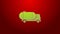 Green line Tanker truck icon isolated on red background. Petroleum tanker, petrol truck, cistern, oil trailer. 4K Video