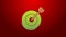 Green line Target icon isolated on red background. Investment target icon. Successful business concept. Cash or Money