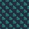 Green line Triangular ruler and pencil icon isolated seamless pattern on blue background. Straightedge symbol. Drawing