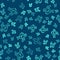 Green line Trojan horse icon isolated seamless pattern on blue background. Vector