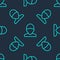 Green line Vandal icon isolated seamless pattern on blue background. Vector