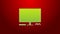 Green line Video game console icon isolated on red background. Game console with joystick and lcd television. 4K Video