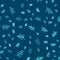 Green line Willow leaf icon isolated seamless pattern on blue background. Vector