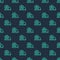 Green line Xiao long bao or steamed dumplings icon isolated seamless pattern on blue background. Chinese food. Vector