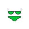 Green Lingerie filled outline icon