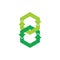 Green linked chain recycle circle arrows symbol vector