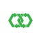 Green linked chain recycle circle arrows symbol vector