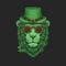 Green lion head St. patrick`s day vector illustration