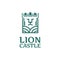 Green lion king castle logo vector illustration