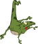 Green little lizard. Cartoon