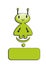 Green little man, vector illustration, humanoid, stranger, funny, smiling, fantastic character,