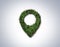 Green location symbol of pin. A green forest shape on location pin concept