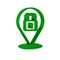 Green Lock icon isolated on transparent background. Padlock sign. Security, safety, protection, privacy concept.