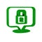 Green Lock icon isolated on transparent background. Padlock sign. Security, safety, protection, privacy concept.