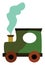 Green locomotive, illustration, vector