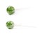 Green lollipop candy isolated