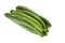 Green long cucumbers on a white background