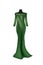 Green long silk dress