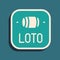 Green Lottery ticket icon isolated on green background. Bingo, lotto, cash prizes. Financial success, prosperity