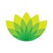 Green lotus icon - wellness beauty and spa theme. Simple