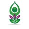 Green lotus yoga man logo concept illustration.