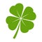 Green lucky clover leaf