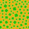 Green lucky clover leaves background. Seamless vector pattern