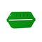 Green Lunch box icon isolated on transparent background.