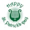 Green lyre icon. Happy St. Patricks Day