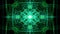 Green magic light fractal patterns on black background. Live mandala for spiritual exersises.