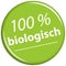 green magnet with text 100% biological (in german