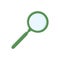 Green magnifying glass. Vector illustration EPS 10 in trendy flat style isolated.