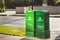 Green mail boxes of the company Correos