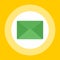 Green mail icon, flat style