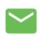 Green mail icon on the White Blackground