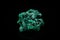 green malachite isolated on black background