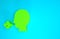 Green Man coughing icon isolated on blue background. Viral infection, influenza, flu, cold symptom. Tuberculosis, mumps