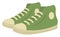 Green man sneakers, illustration, vector