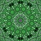 Green mandala in floral circles kaleidoscope