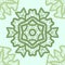 Green mandala ornament symmetry seamless background. Decorative round ornament for colouring anti-stress therapy. Fabric