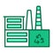 Green manufacturing color line icon.
