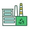 Green manufacturing color line icon. Garbage processing plant. Environmental protection.Outline pictogram for web page