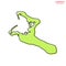 Green Map of Kiribati with Outline Vector Design Template. Editable Stroke