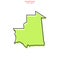 Green Map of Mauritania with Outline Vector Design Template. Editable Stroke