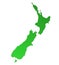 Green map of New Zealand