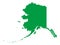 Green Map of US State of Alaska