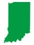Green Map of US State of Indiana