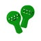 Green Maracas icon isolated on transparent background. Music maracas instrument mexico.